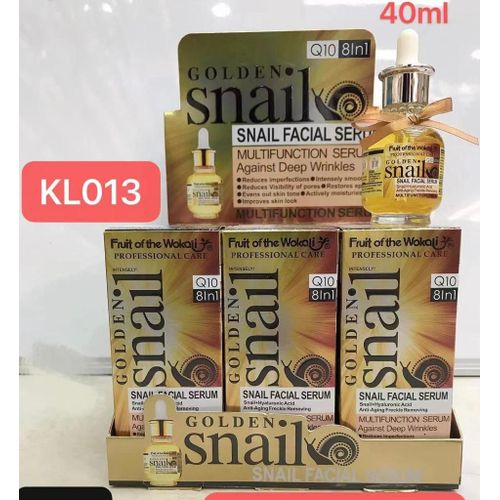 Fruit Of The Wokali Golden Snail Facial Serum, Q10 8 In 1