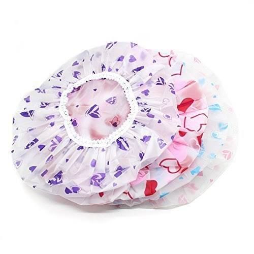 Eva Shower Caps 2 Pcs Plastic Reusable Elastic Caps
