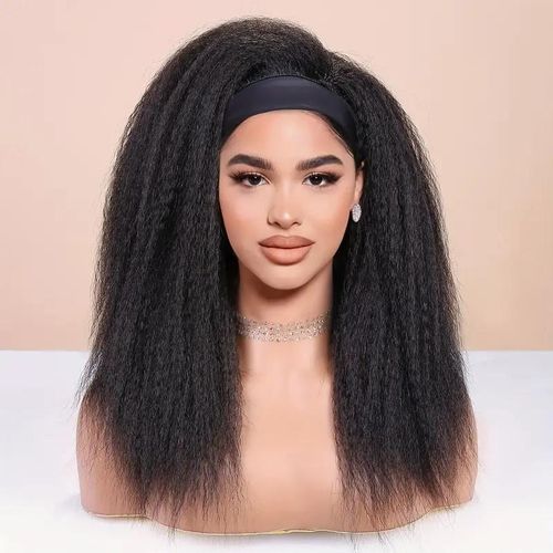 Natural Yaki Soft Straight Women Headband Wig + Free gift Inside!!!