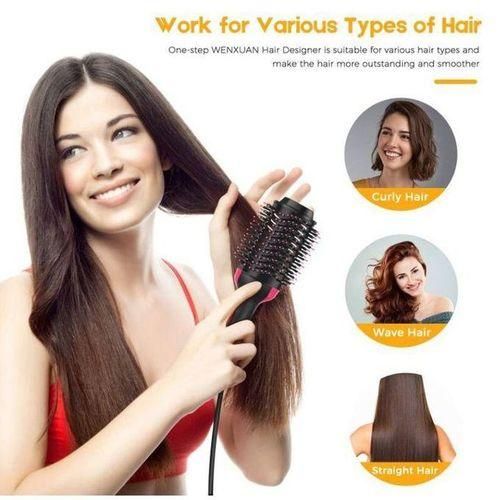 Multi-Functional Electric Blowdry Hair Dryer Curler Hot Comb Brush Straightener