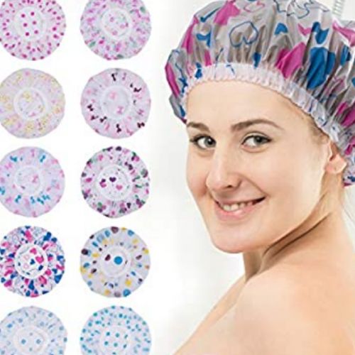 Multicolored Water Proof Shower Cap