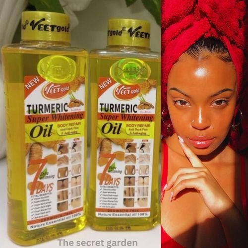 VEET GOLD Tumeric Super Whitening Body Oil β 200ml-Brightens, Moisturizes & Evens Skin Tone