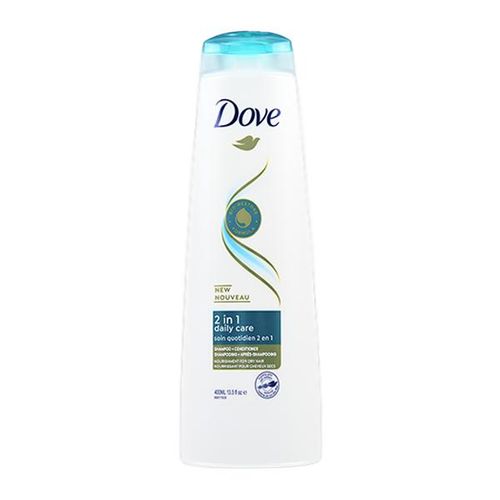 Dove Shampoo and Conditioner 2 in 1 for dry hair, Daily Care 2-in-1, nourishing care for up to 100% softer hair-400ml.