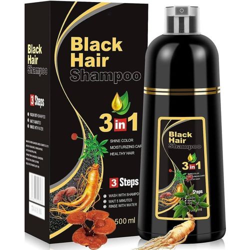 Cafflano Herbal 3 in 1 Hair Dye Instant Black Hair Shampoo for Women & Men 500ML