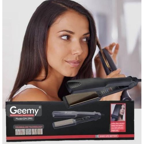 Geemy Proffesional hair straightener flat iron with water-based ceramic glaze layer