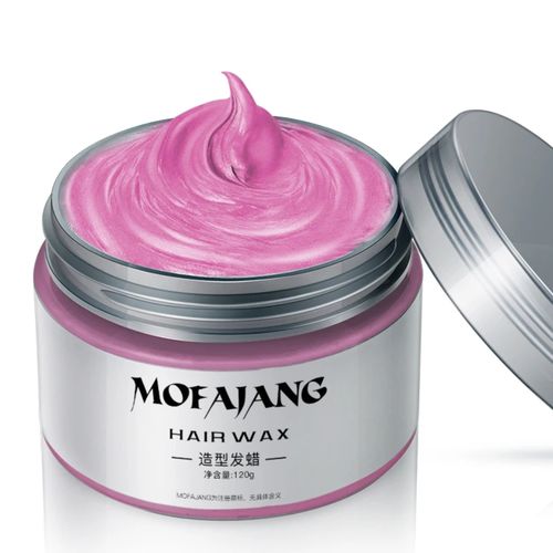 Mofajang Pink Temporary Hair Color Wax- NO BLEACH, NO HAIR DAMAGE- Natural Hairstyle Cream