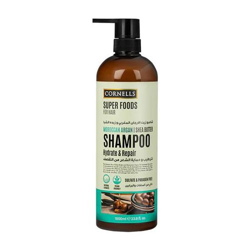 Cornells Super Foods Moroccan Argan & Shea Butter Shampoo 1000ml, Nourishing Hair Care