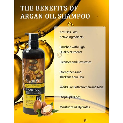 Argan Oil Perfect Shampoo For Damaged, Dry, Curly, Frizzy Hair-Anti-Hair Fall And Renewal For Fine/Thin Hair, Safe For Color And Keratin Treated Hair PLUS A Free Hair Scalp Massager Shampoo Brush.