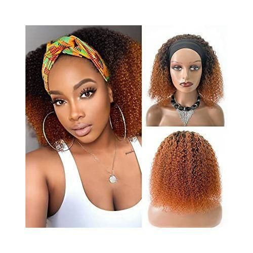 Short Curly Ombre Headband Wig