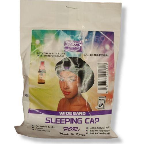 Tony Airos HEAVY DUTY SATIN WIDE BAND Sleeping Cap For Braids, Wigs, Locks ,