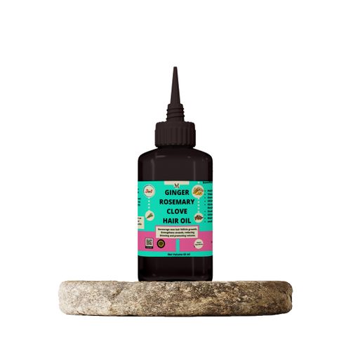 Mekis Ginger Rosemary Clove Hair Oil - Encourage new hair follicle growth, Strengthens strands, Reducing thinning and promoting volume.