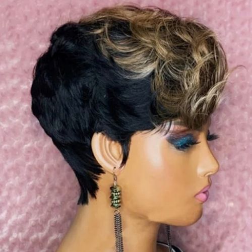 Ombre Gold Short Wig Pixie Bob Wig + FREE Gift Inside!!!