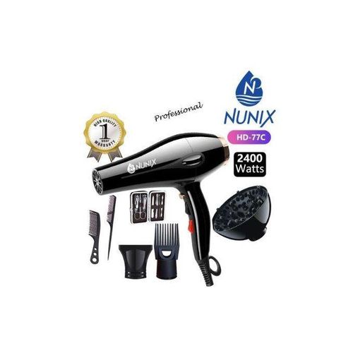 Nunix Commercial Hair Blowdry//Straightener SALON/ Hair Blow Drier,,Blowdry Hair Straightener Black