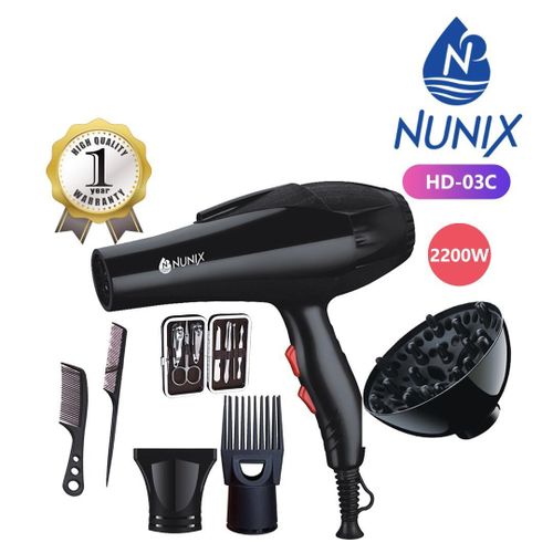 Nunix Saloon Blow Dry Hair Dryer And Accessories