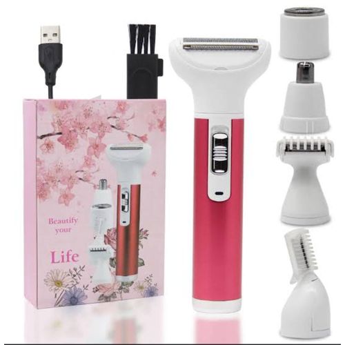 5 in 1 Electric Shaver and Trimmer for Hair, Beard, Eyebrows, Nose, and Body Grooming with Rechargeable Precision Blades for Men and Women