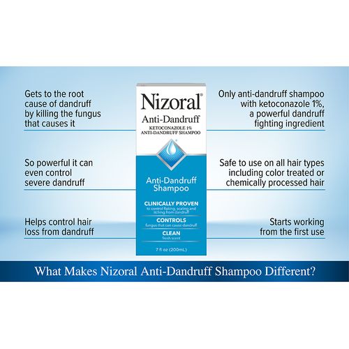 Nizoral Anti-Dandruff Shampoo with 1% Ketoconazole, Fresh Scent, Leaves Hair Soft, Clean & Fresh-smelling-Controls Flaking, Scaling and Itching-200ml-PLUS a FREE Silicone Hair Scalp Massager Shampoo Brush.