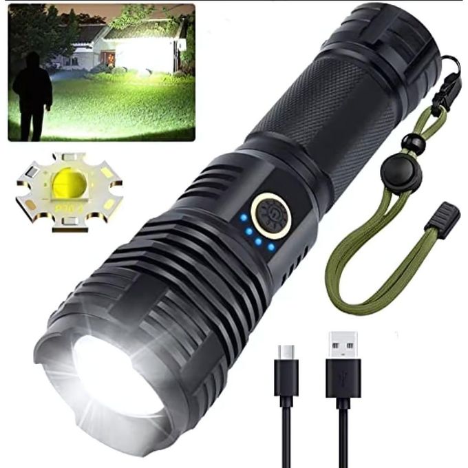 🔥 LIMITED DEAL — Super Bright LED Torch P50 | Ultra-Bright + Rechargeable USB-C + Waterproof Metallic | KSh 2,000