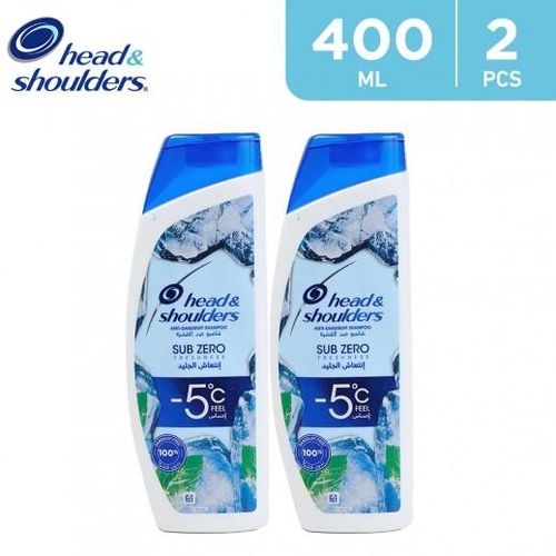 Head & Shoulders Sub-Zero Freshness Anti-Dandruff Shampoo for All Hair Types-400 ml (2 Pcs)