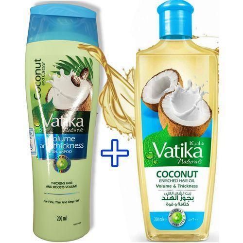 Vatika Coconut VOLUME & THICKNESS Shampoo + Coconut Enriched Hair Oil bc
