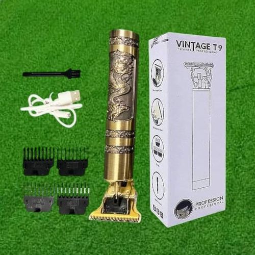 Vintage Ergonomic Design Inbuilt Battery Cordless T9 Professional Hair Trimmer Clipper Kinyozi Shaver
