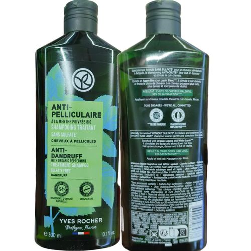 Yves Rocher Anti-Dandruff Treatment Shampoo With Organic Peppermint bc