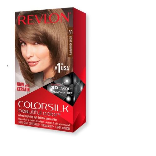 Revlon ColorSilk Light Ash Brown - 50 (60ml + 60ml +10ml)