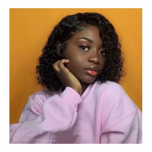 Fbk African tidal wave water ripples wig curly short black fashion wigs new hair for women gift