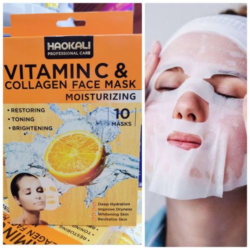 Haokali Vitamin C & Collagen Face Mask ( 10 Masks)