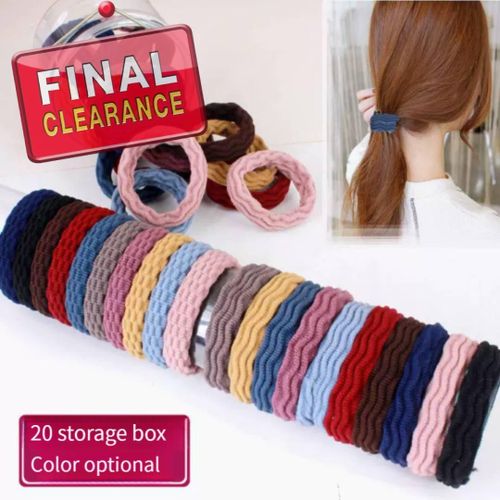 20 PCS/Set New Hair Accessories 20 Rubber Bands Women's High Elasticity Hair Tie simple Headband Wave Style Colorful Mix Headdress