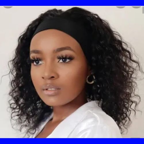 Curly Semi Human Headband Wig