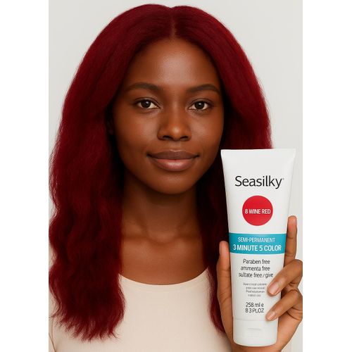 Seasilky WINE RED HAIR DYE-Semi-permanent Hair Color- Burgandy Hair Dye- Instant Hair Color-No Hair Damage