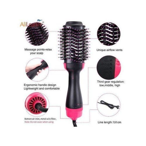 Electric Heating Hair Straightener Blow Dryer Brush
