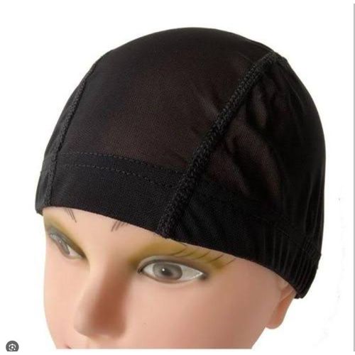 Black Stretchable Dome Style Cap For Making Wigs