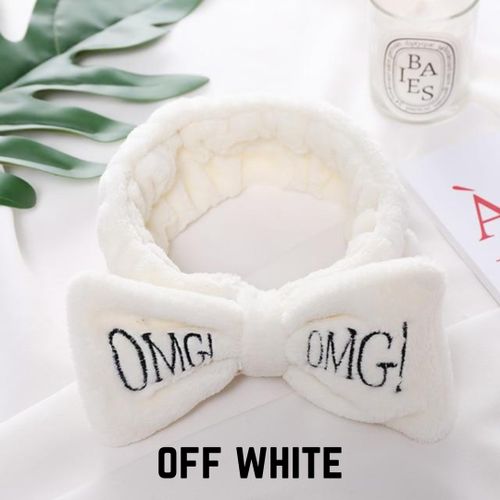 OMG Cute & Comfy Headband -Fleece Fuzzy Women Stretchy Soft for Hair- OffWhite