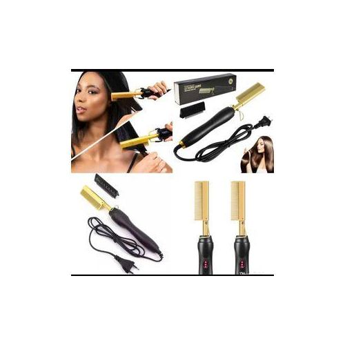Share This Product 2 In 1 Electric Hot Comb Hair Straighter/Curler Flat Iron For Natural Hair & Wigs