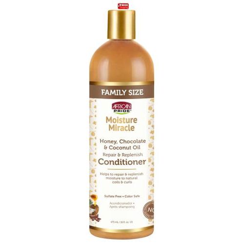 AFRICAN PRIDE Moisture Miracle Honey, Chocolate & Coconut Oil Conditioner 473ml – Nourish & Repair Dry, Curly Hair