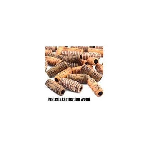 20pcs Brown Wooden Hair Beads Accessories