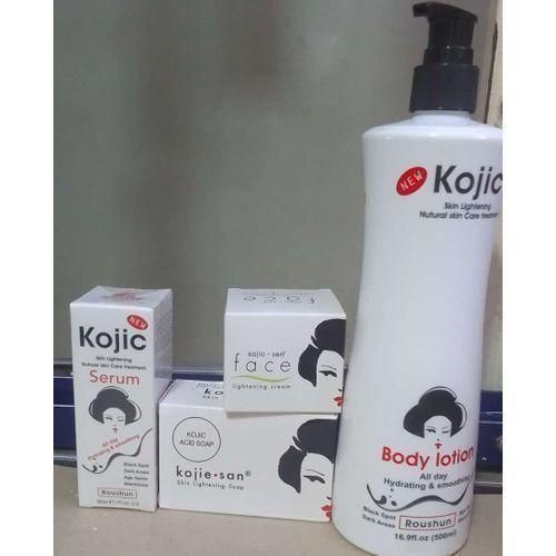 Roushun Kojic Skin Lightening Kojic Lotion, Cream,Serum And Soap