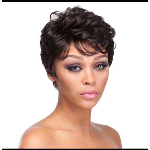 Premium Black 25cm JC 2023 African Wig Small Curly Short Hair Chemical Fiber Synthetic Hair For Women