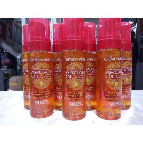 Creme Of Nature Style & Shine Argan Oil Foaming Mousse define curls, moisturize natural and relaxed hair
