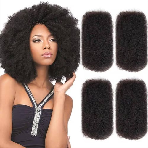 Fashion Idol Human STYLE ICON Nature Afro Kinky Hair Bundle M AFRO KINKY 18" color M2 Human Extension 65 G In A Pack Hair Extension For Women