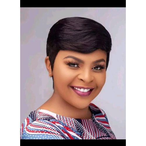 Human hair pixie/bob wig _black