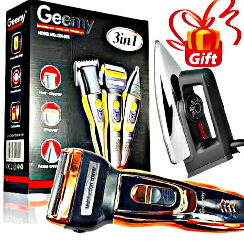 Geemy Rechargeable 3 in 1 Hair Shaver // Ailyon Dry Iron Box