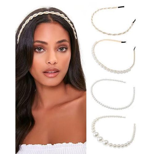 Chic Trendy Pearl Headbands (Get 2pcs) Stunning Rhinestone Tiara Hairband Headdress