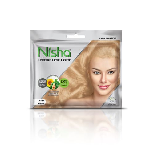 Nisha Creme Hair Color 10 Ultra Blonde (20gm+ 30ml) Pack Of 8
