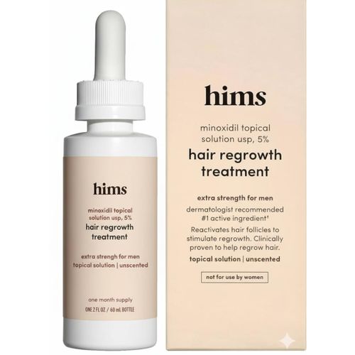hims&hers Men 5% Minoxidil Topical Solution Hair Regrowth Treatment. Supports Thicker, Fuller Hair. Non-Greasy. Unscented. Top Ten Hair. 1 Month Supply.