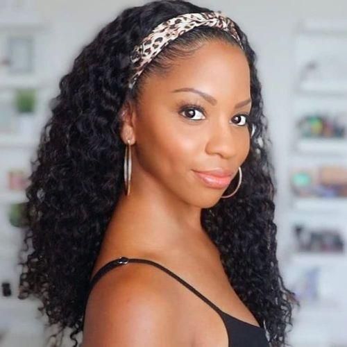 Deep Curly Synthetic Headband Wig + Free Gift