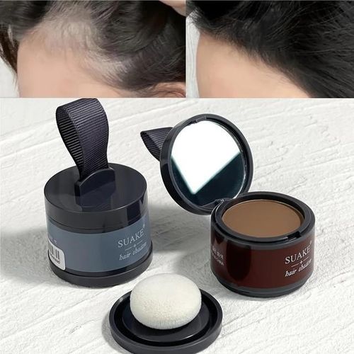 Beauty Hair Line dye Powder Black & Brown, Root Cover Up, Natural Instant Waterproof Hairline Shadow Powder, Hair Concealer, scalp cover, bald head cover, thinning hair, less hair cover