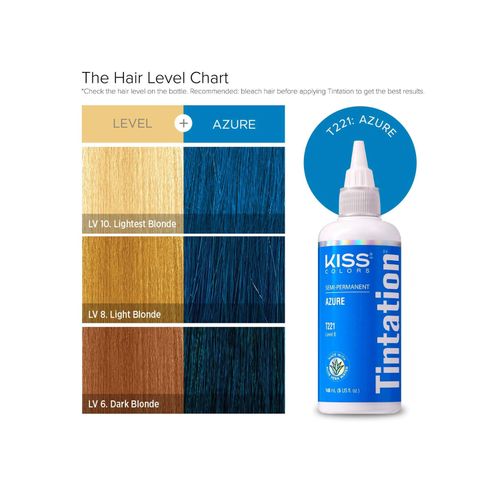 Kiss Tintation Hair Dye - Professional - Quality Colour At Home - Azure