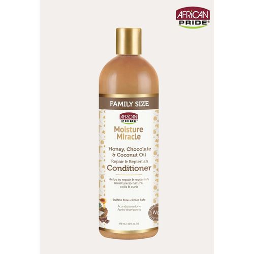 AFRICAN PRIDE MOISTURE MIRACLE With HONEY ,CHOCOLATE & COCONUT OIL CONDITIONER- 16oz
